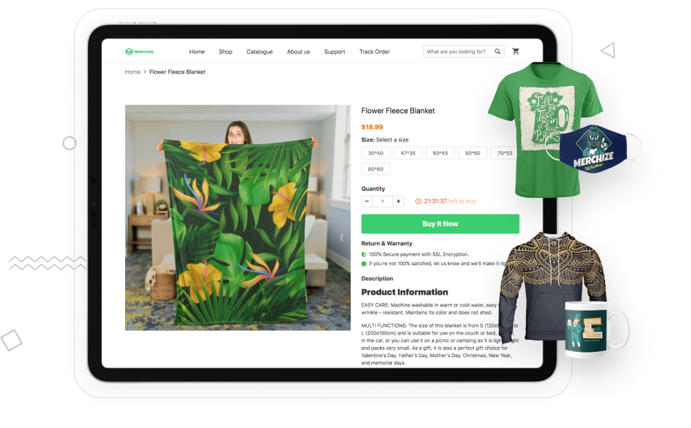 print on demand blanket