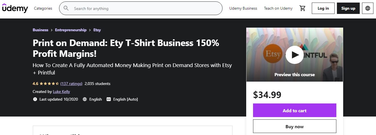 pod course etsy 150% profit
