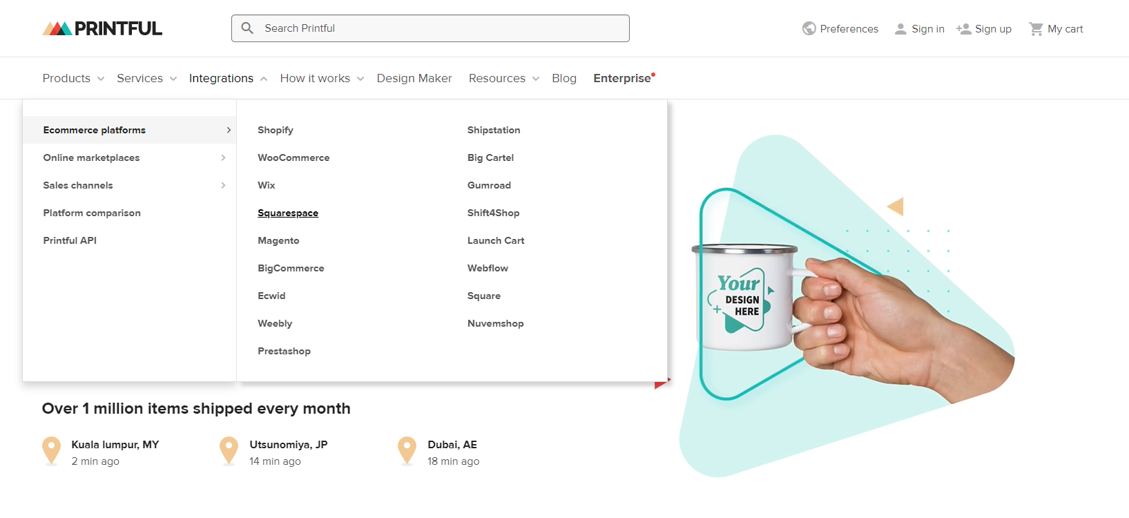 Printful Squarespace integration