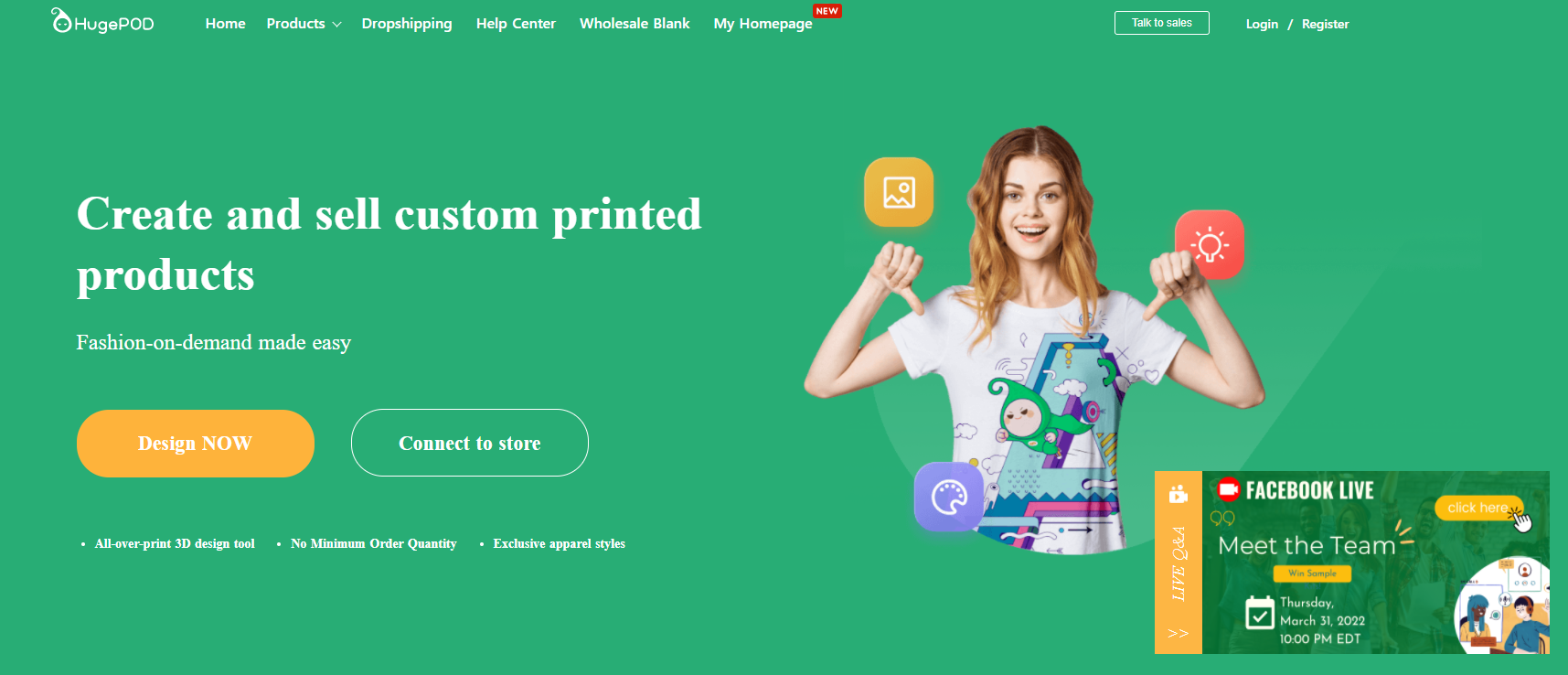 hugePOD Squarespace integration