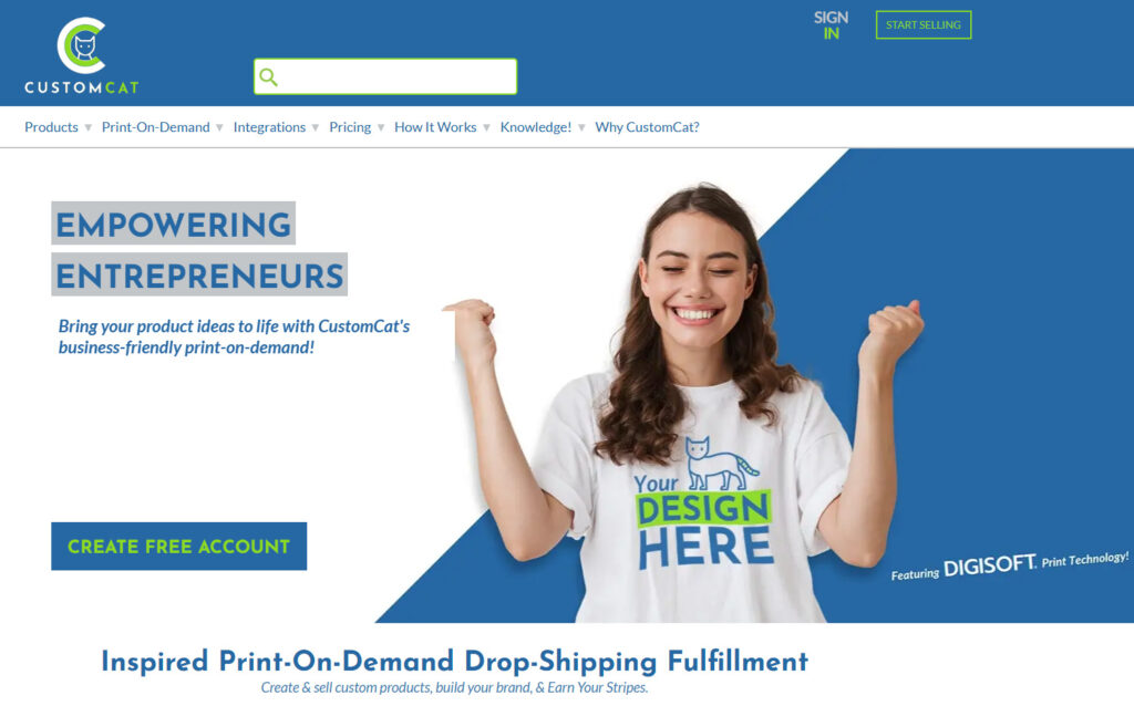 customcat plus size print on demand companies