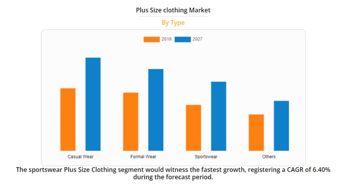 plus size clothing market by type