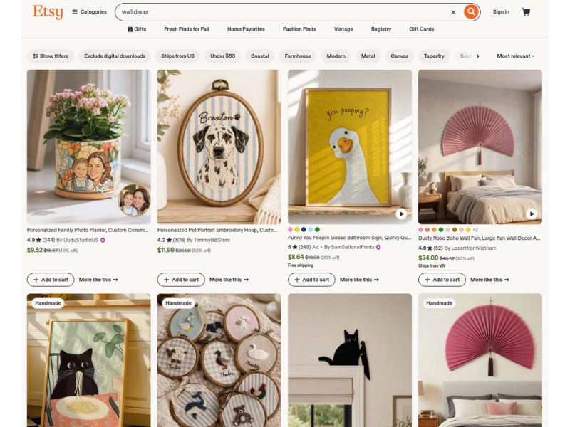 sell Home decor on etsy