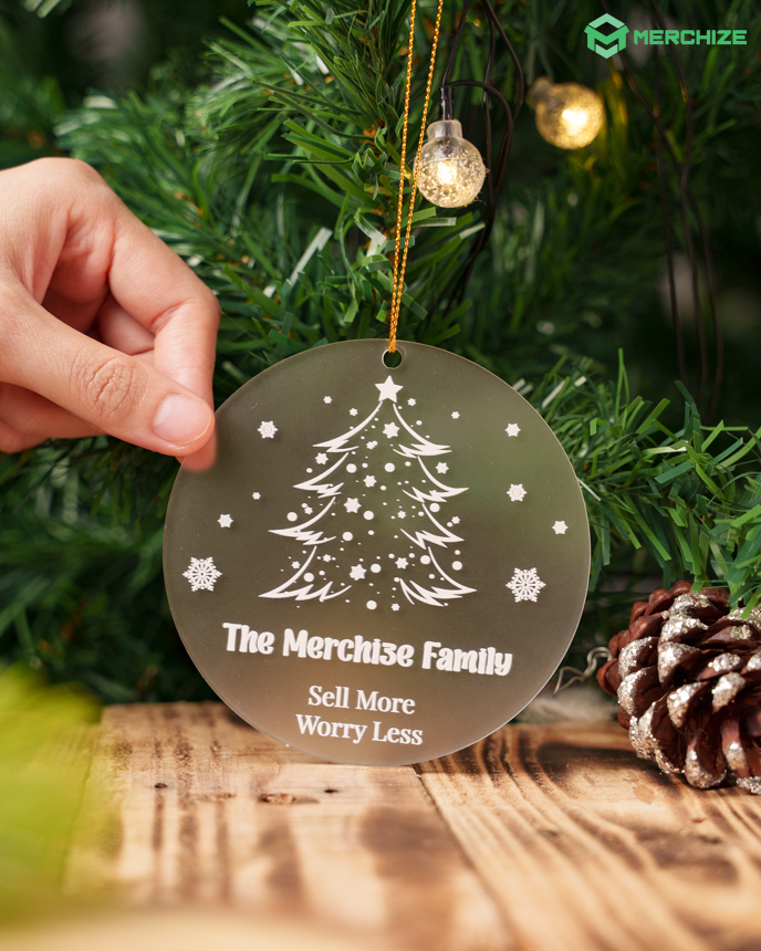 frosted acrylic custom shape ornament