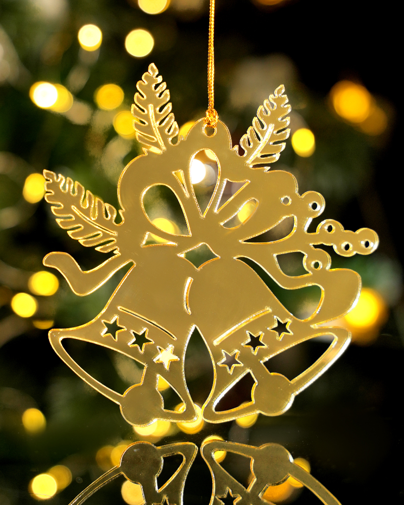 gold mirror acrylic ornament