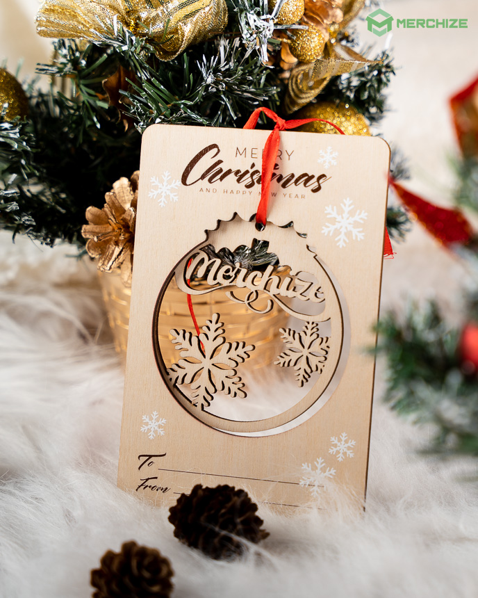 custom Wood Ornament Greeting Card