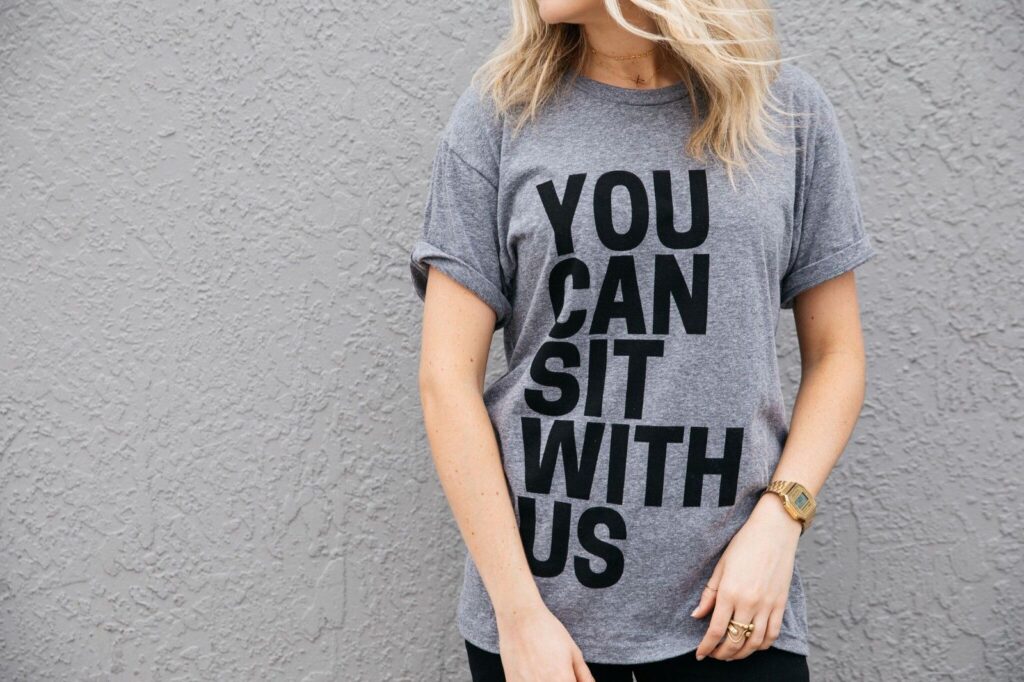 grey- black t-shirt ink combination