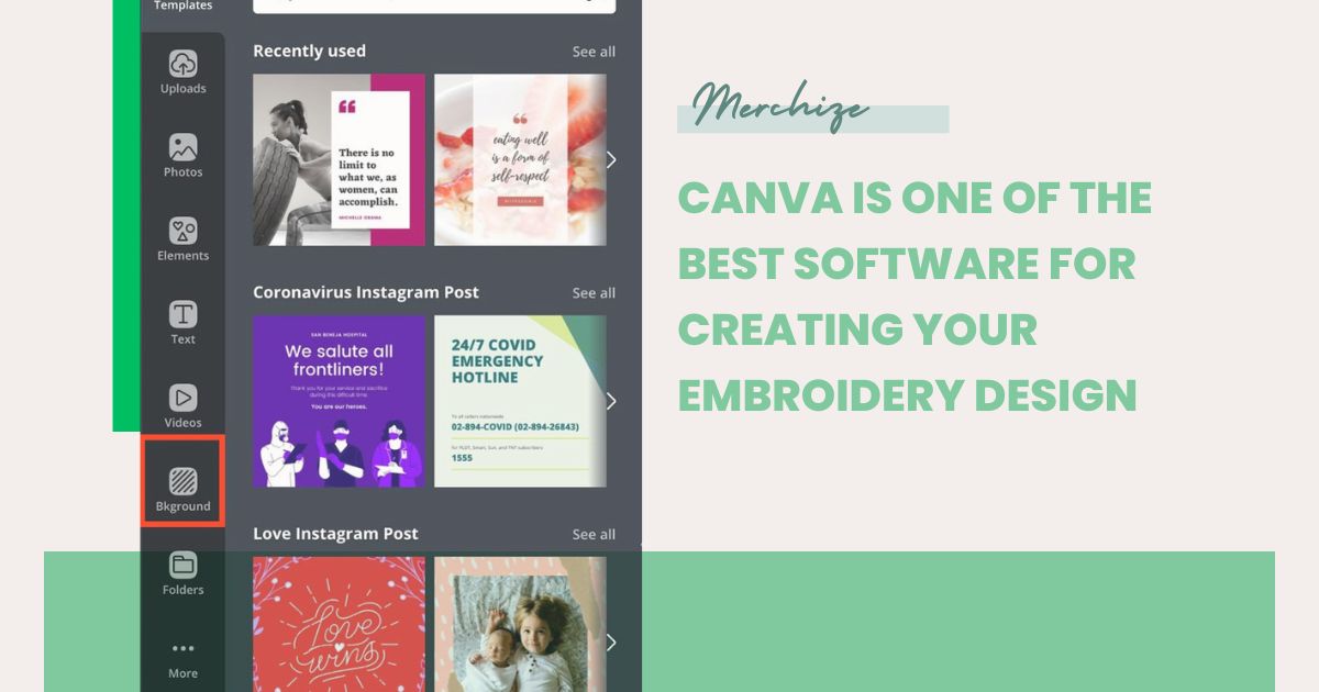 Canva is one of the best Software for Creating Your Embroidery Design