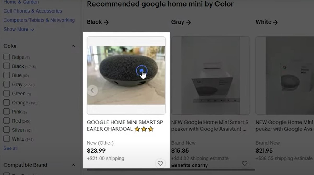 Click on it to view more information about the product on eBay