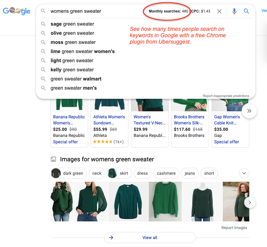eBay monthly searches ubersuggest