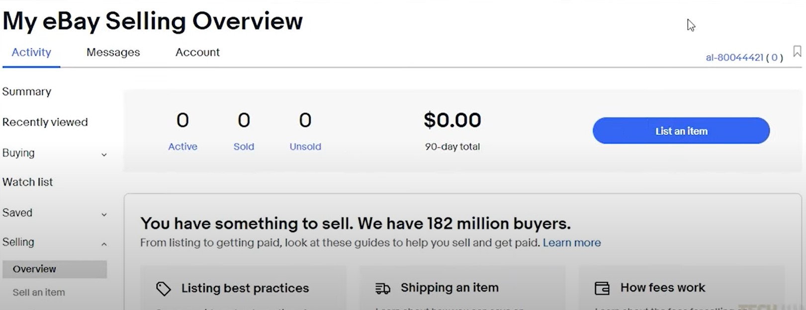 You'll be able to see all the activities you have on your products on Ebay