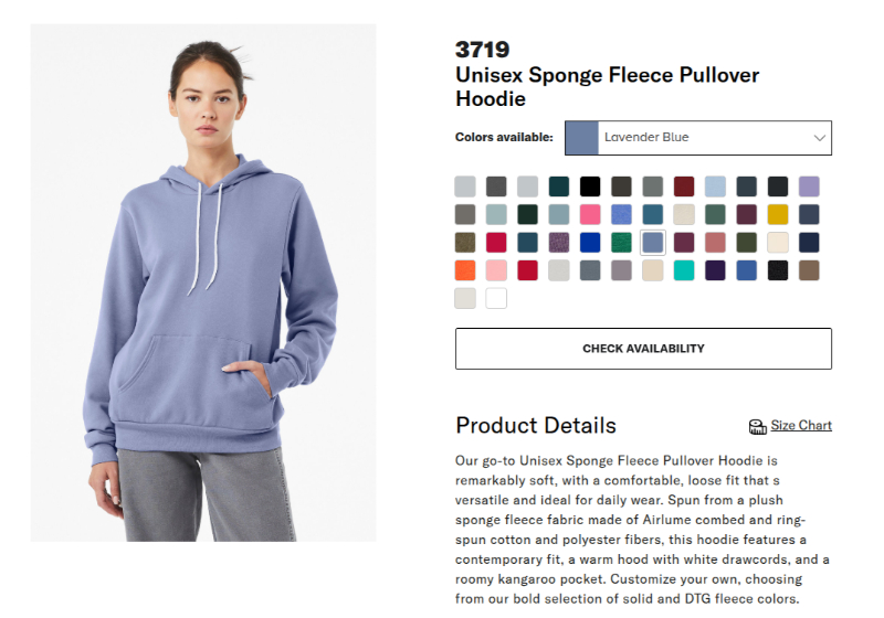 Bella+Canvas 3719 best blank hoodie for printing