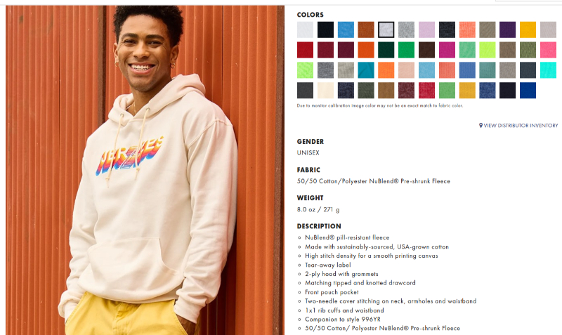 Jerzees 996M NuBlend top blank hoodie affodrable