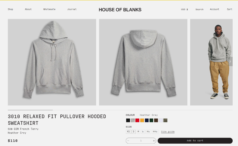 quality blank hoodie House of Blanks 3010