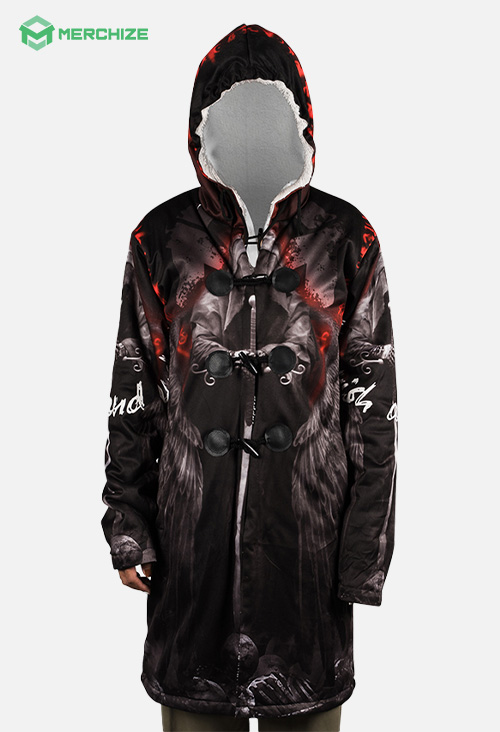 All-over Print Hooded Cloak Coat