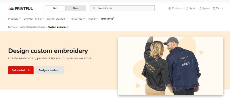 embroidery print on demand printful