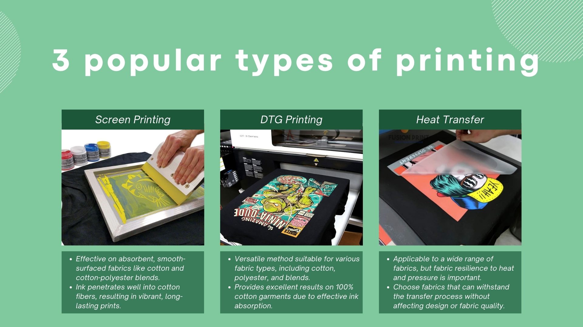 types of t shirt print