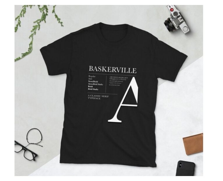 Baskerville elegant T-shirt design