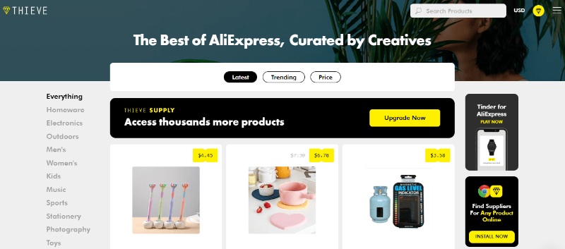 thieve.co product research