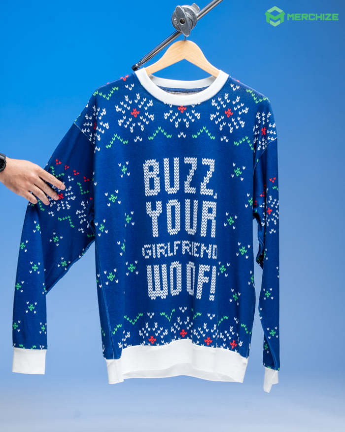 all-over print sweater