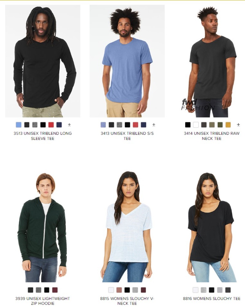 bella canvas tri-blend shirts