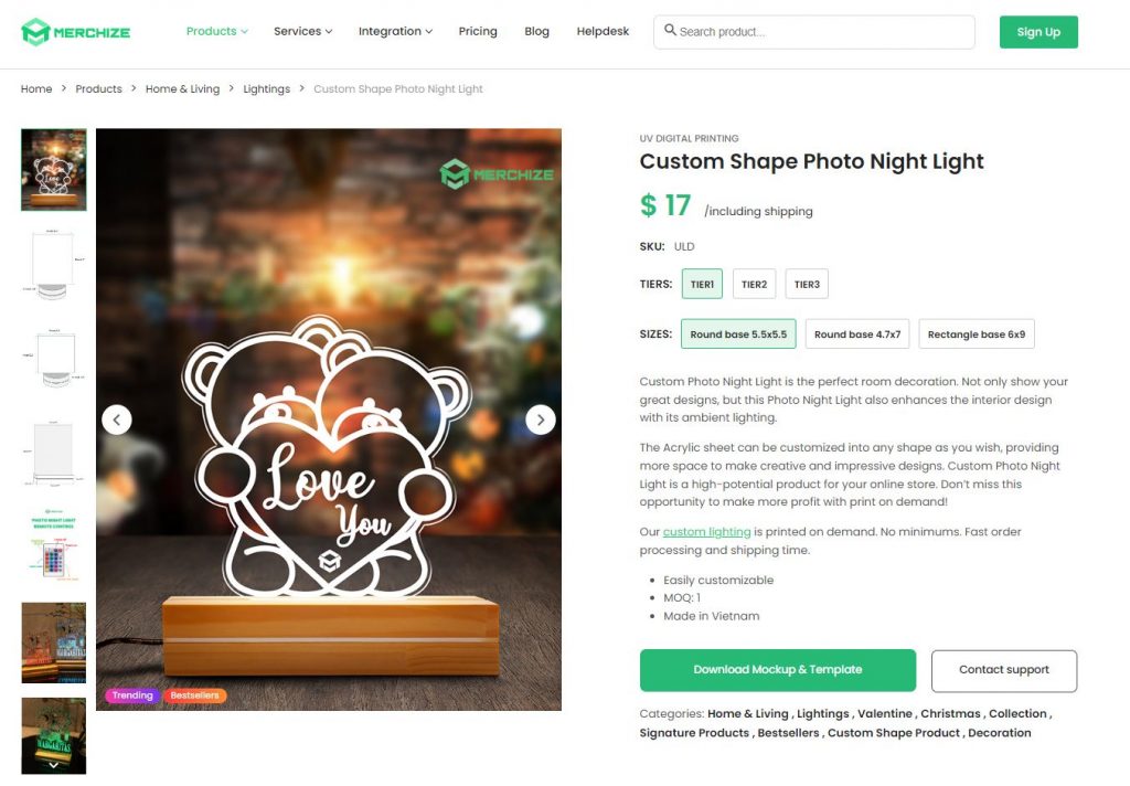 mô tả sản phẩm print on demand