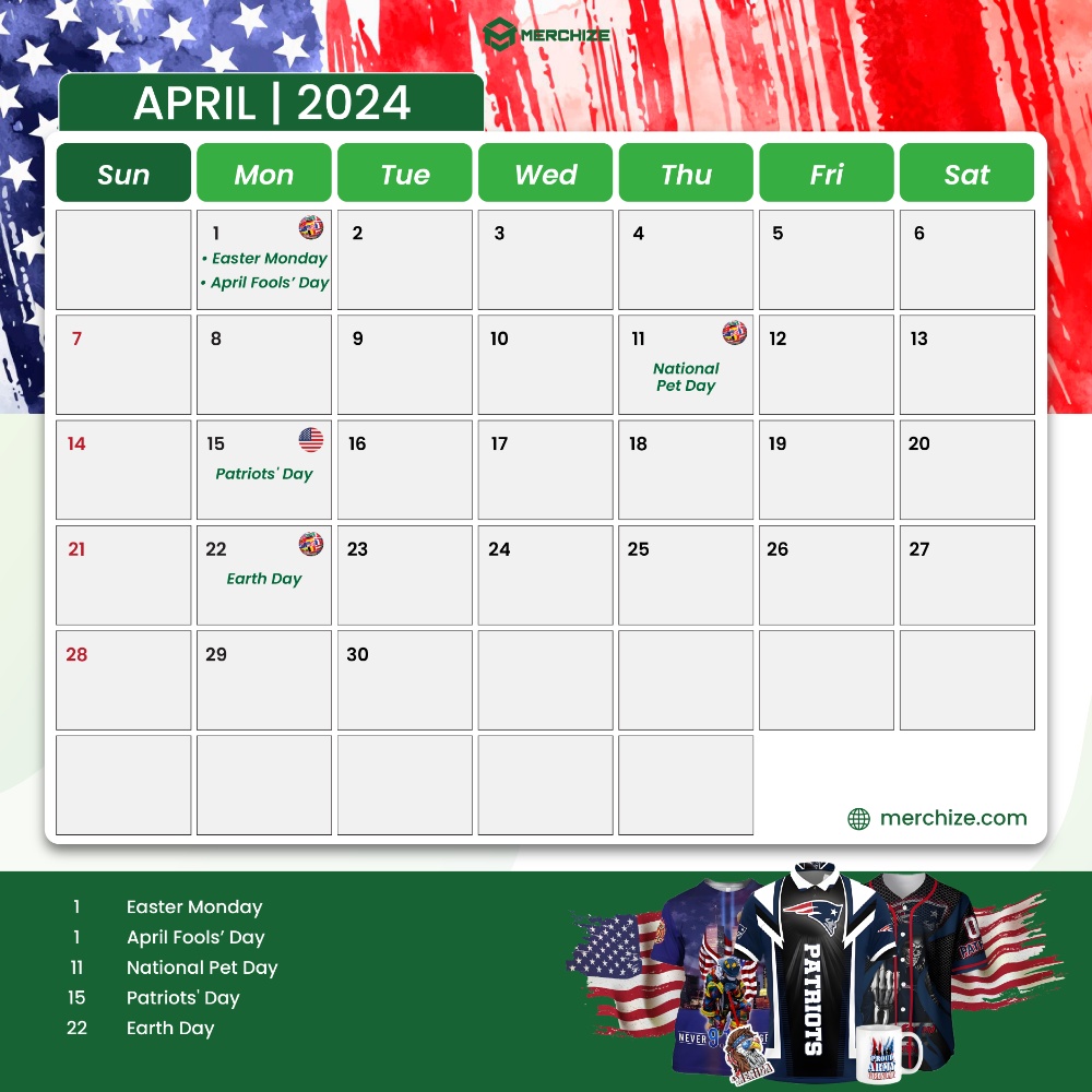 Merchize Calender 2024-april