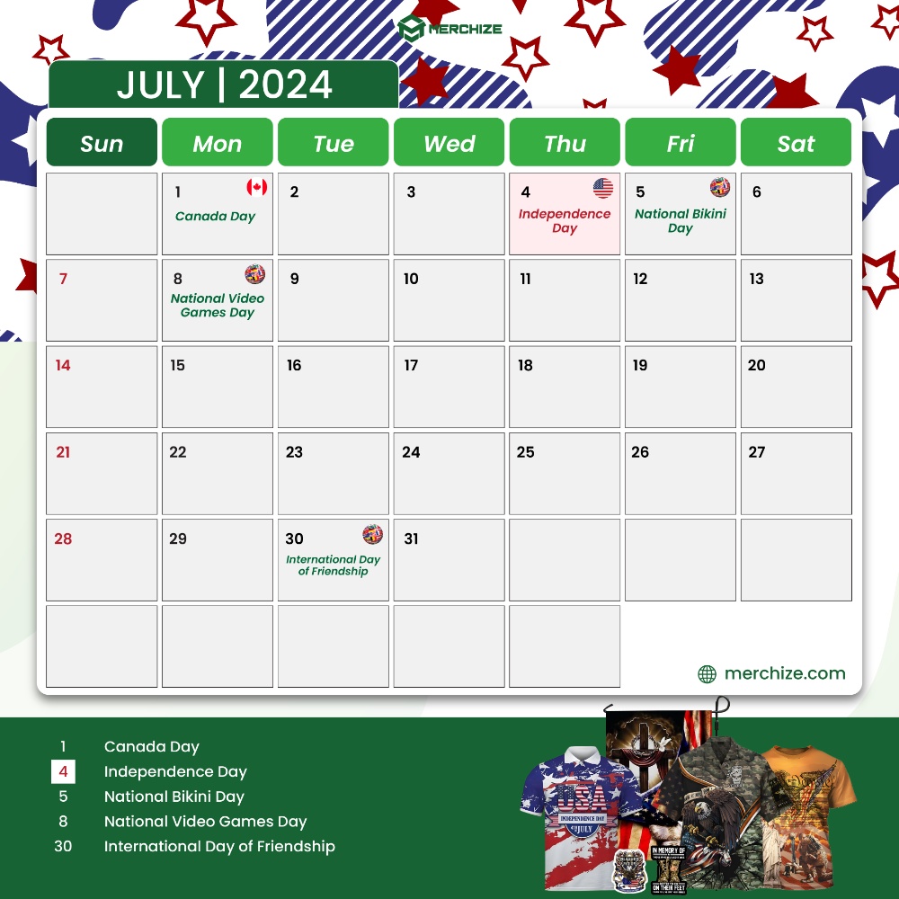 Merchize Calender 2024-july