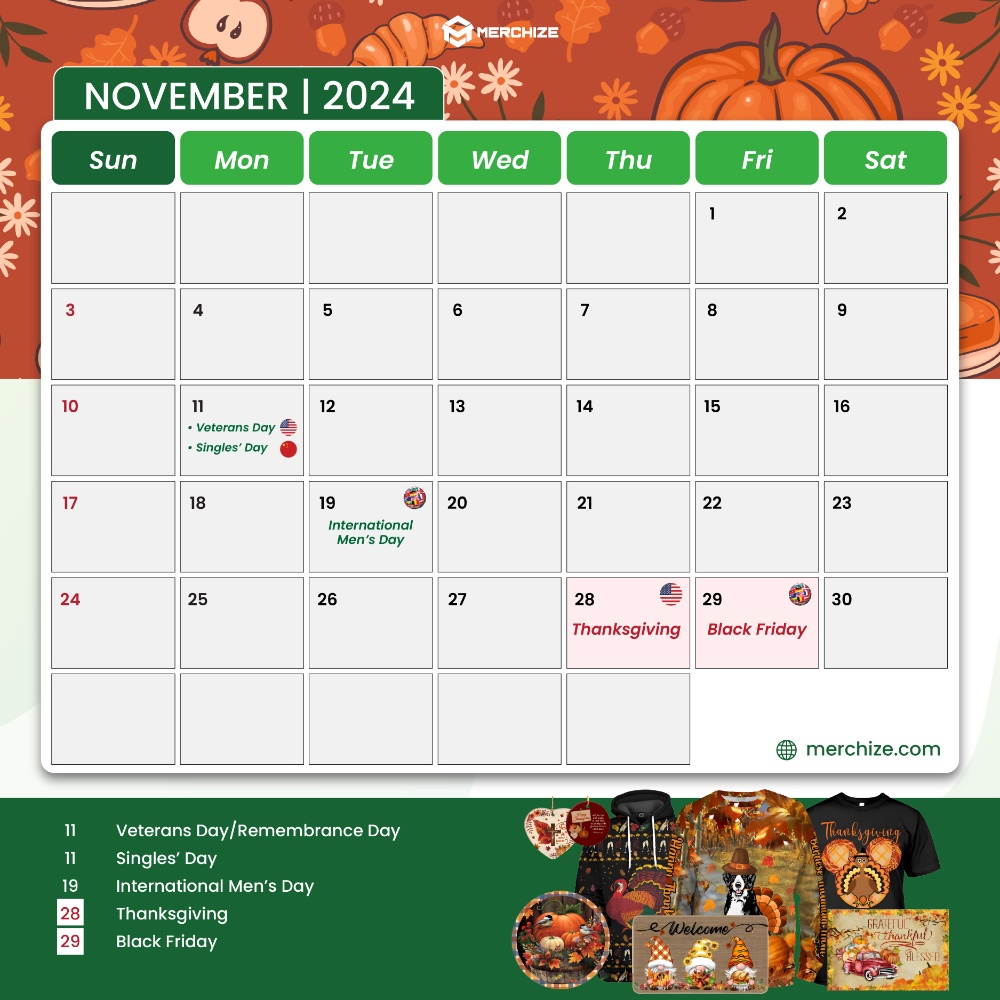 Merchize Calender 2024-november
