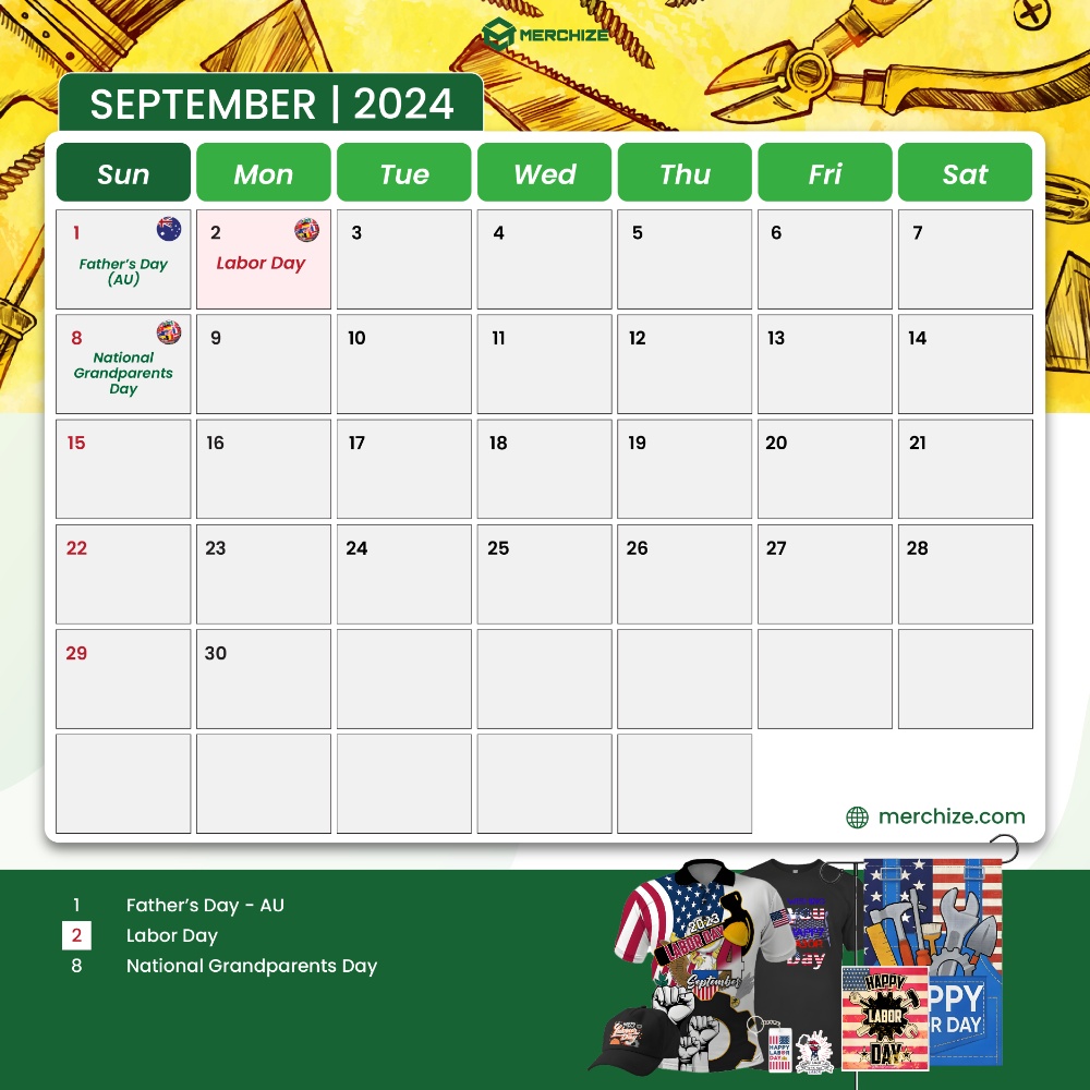 Merchize Calender 2024-september