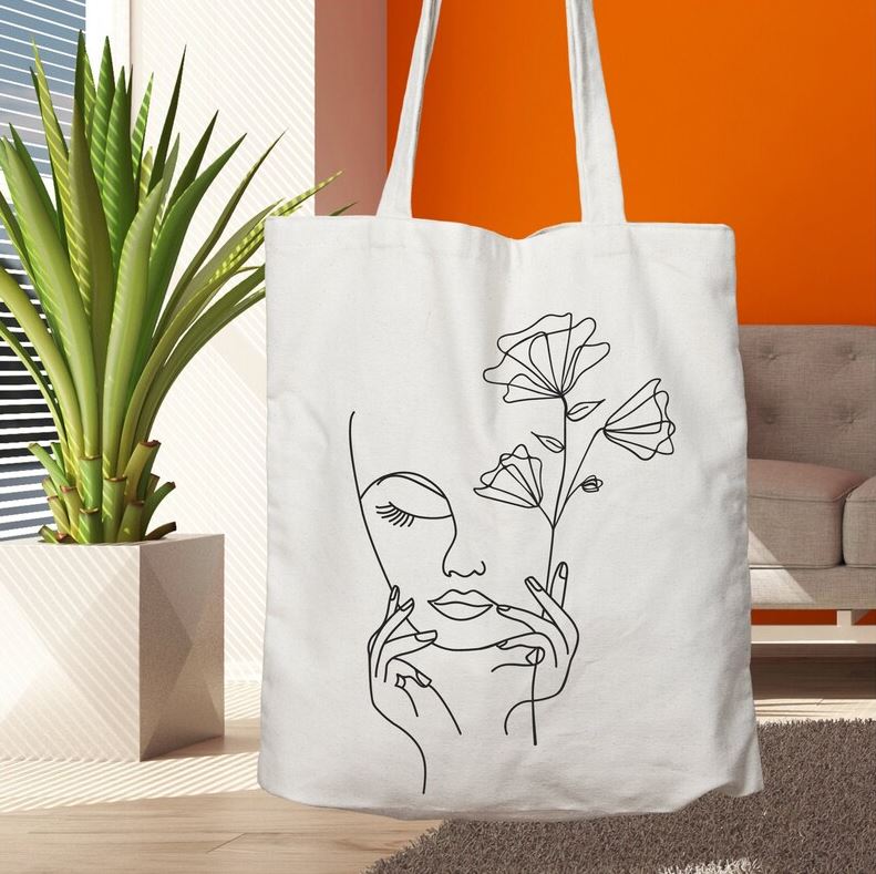 line drawings tote bag ideas
