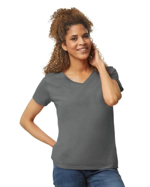 Ladies' V-neck T-shirt Gildan 5V00L (Made in US)