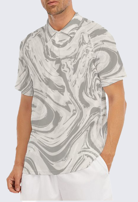 All-over Print Men's Short Sleeve Polo Shirt With Button Closure (Made In China)