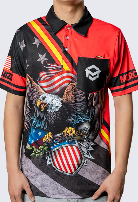 All-over Print Pocket Polo Shirt (Midweight)