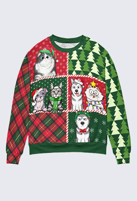 All-Over Print Unisex Drop-shoulder Sweater