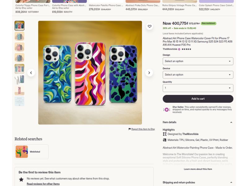 Abstract Watercolor Art on phone case