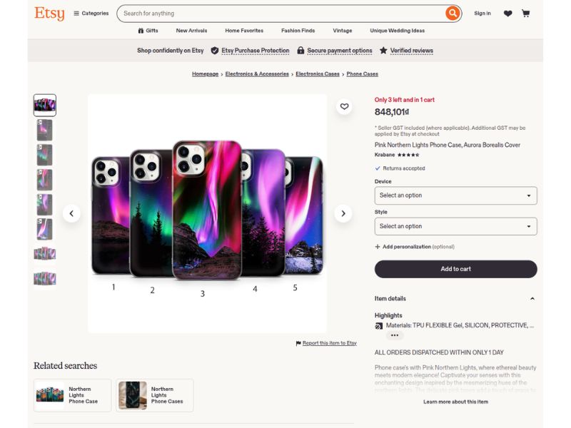 Aurora Borealis Photography on phone case