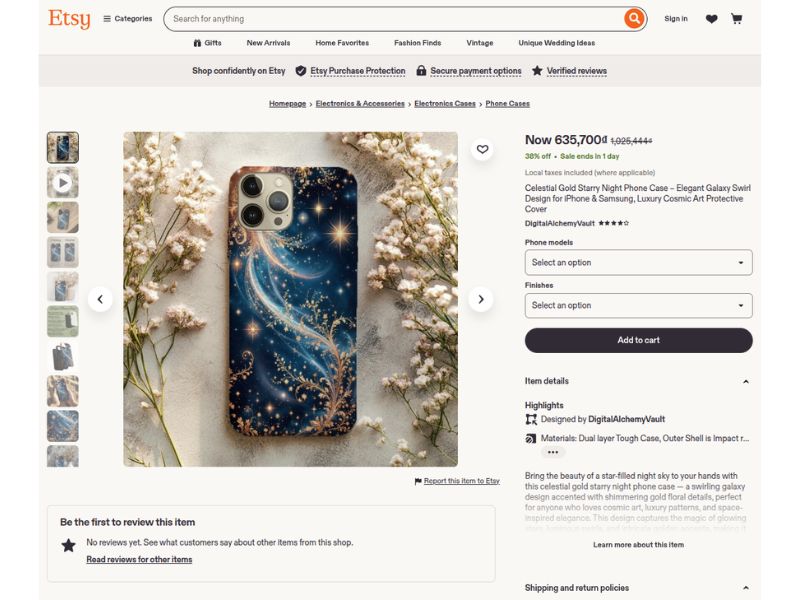 Celestial design on phone case