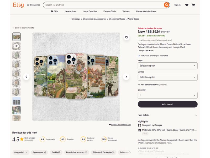 Cottagecore on phone case