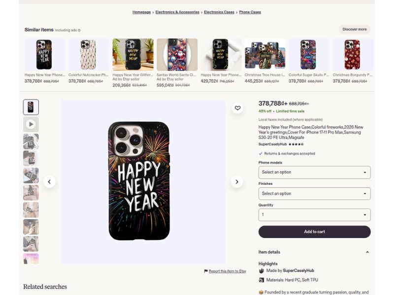 New Year Fireworks on phone case