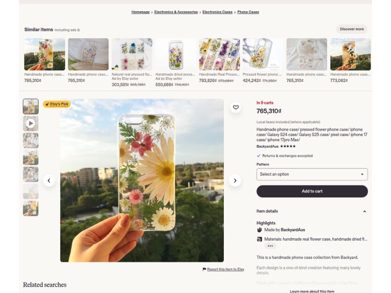 Pressed Flower on phone case