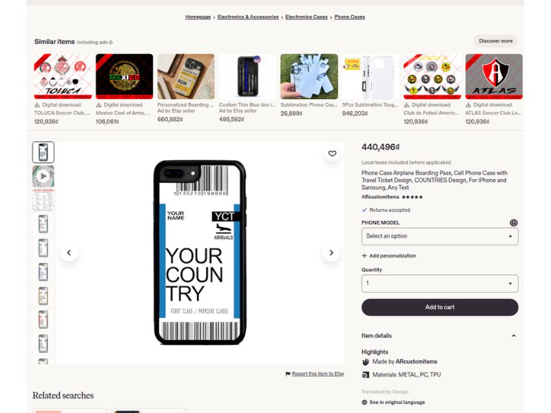Travel Ticket on phone case