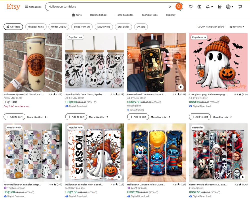 Halloween tumblers