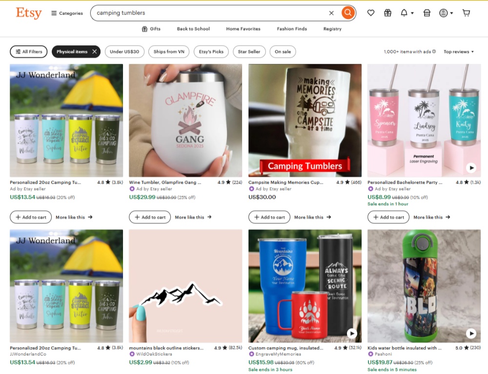 camping tumblers
