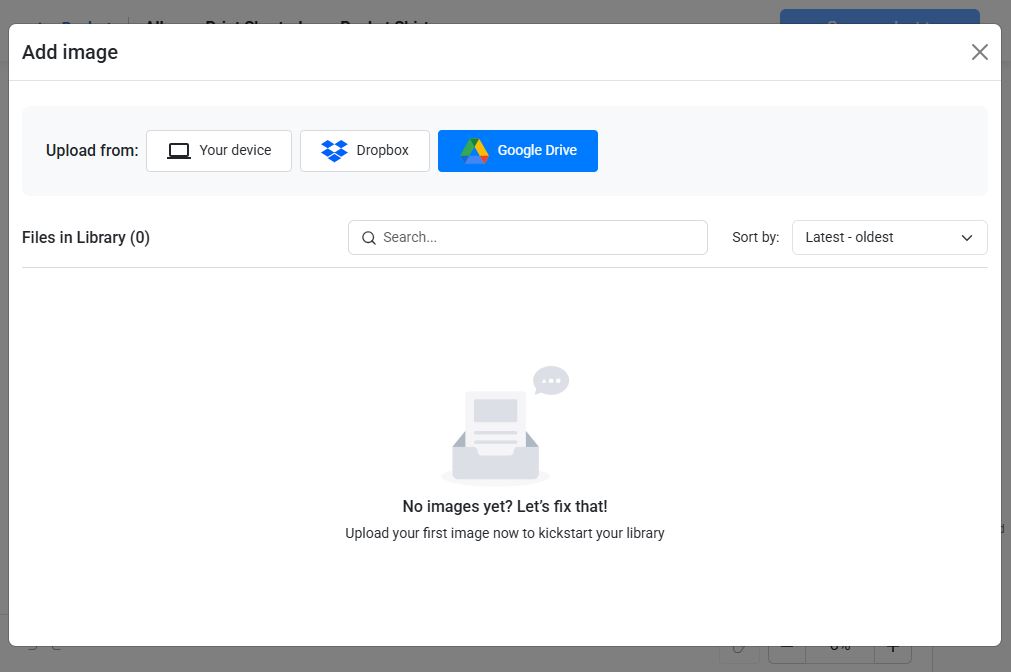 Add Google Drive's images to product mockup design