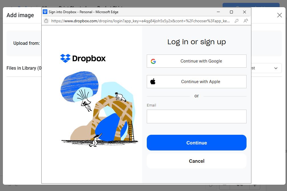 Login to your Dropbox account