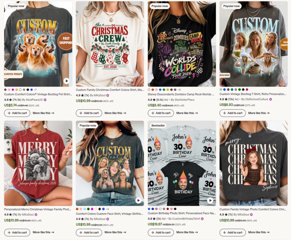 best selling etsy item t-shirts