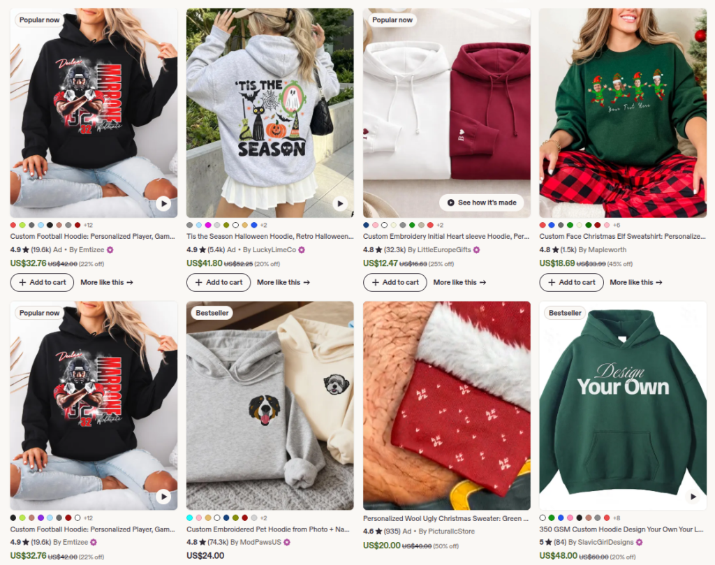 hoodies etsy best sellers