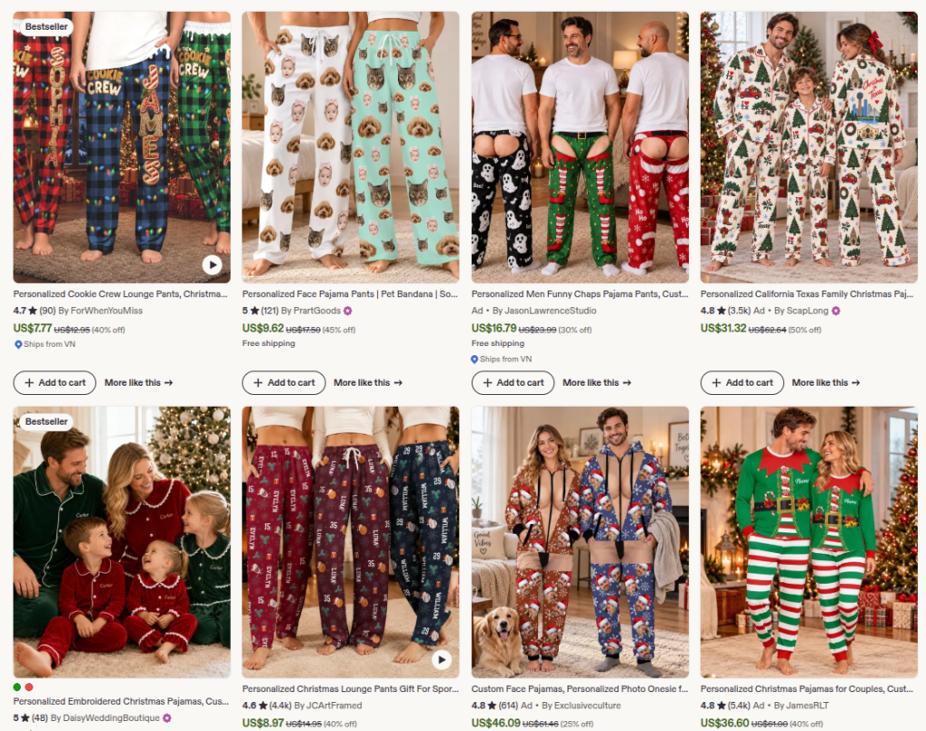 pajamas and sleepwear best sellers Etsy
