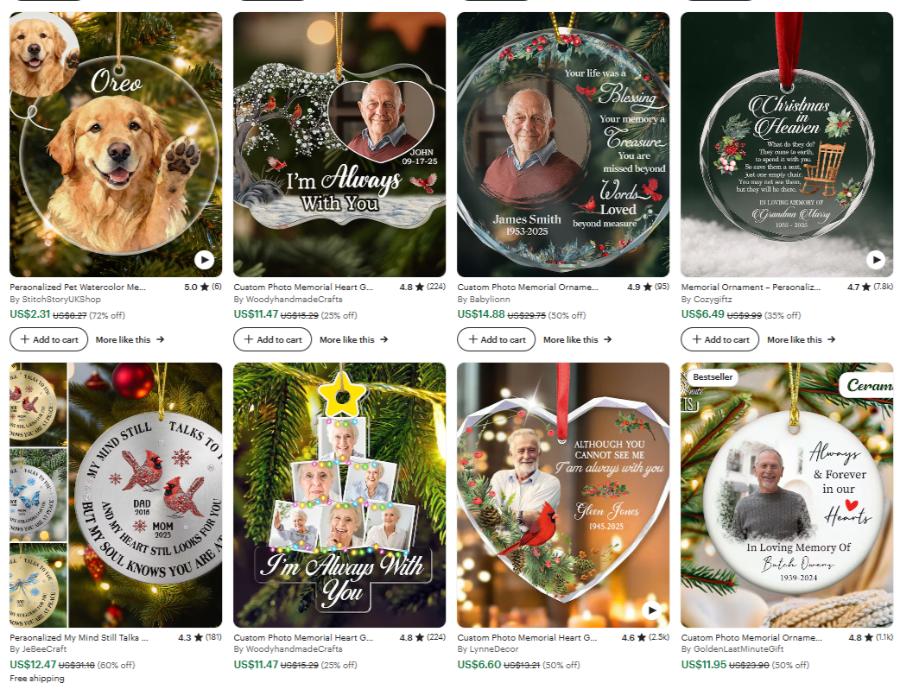 personalized memorial ornaments